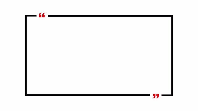  rectangle with  quotation marks  quote speechin transparent background in 4K animation rectangle and question marks animation with alpha channel