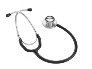 Medical stethoscope on white background isolated on transparent background