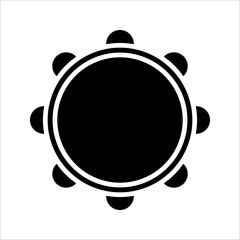 Fototapeta premium Tambourine Icon. Symbol isolated white background. vector illustration. color editable.