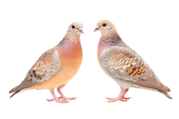 Two Doves in Different Styles Centered PNG