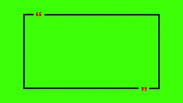  rectangle with  quotation marks  quote speechin transparent background in 4K animation rectangle and question marks animation with alpha channel