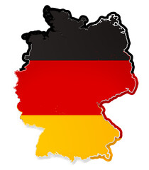Fototapeta premium Germany, map, silhouette, german, symbol, symbolic, slightly, simplified, of, and, the, borders, federal, states, creative, abstract, padding, grey, dark, flag, federal state