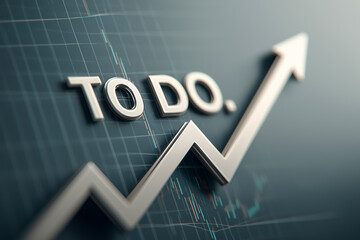 タスク管理と成長を表す上向き矢印｜ビジネスプレゼン背景