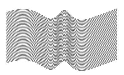 An isolated curve for a background. A grey striped wavy background. A transparent striped wave.