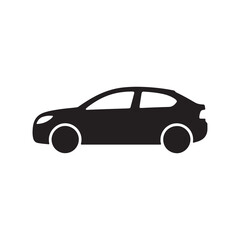 Fototapeta premium Car Silhouette Vector Icon Isolated on White Background