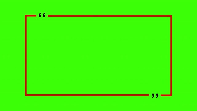  rectangle with  quotation marks  quote speechin transparent background in 4K animation rectangle and question marks animation with alpha channel