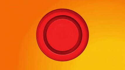 Modern red circular interface button, ideal for starting video recording, initiating media playback, or marking a critical point in digital content, presented on a warm gradient background - Powered by Adobe