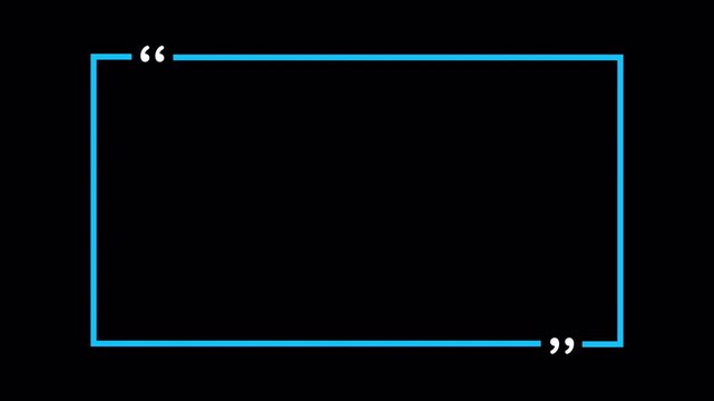  rectangle with  quotation marks  quote speechin transparent background in 4K animation rectangle and question marks animation with alpha channel