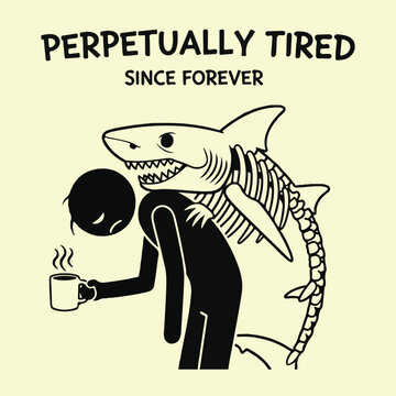 Minimalist Humor T-Shirt Design - Stick Figure Character with Funny Slogan Vector Graphics