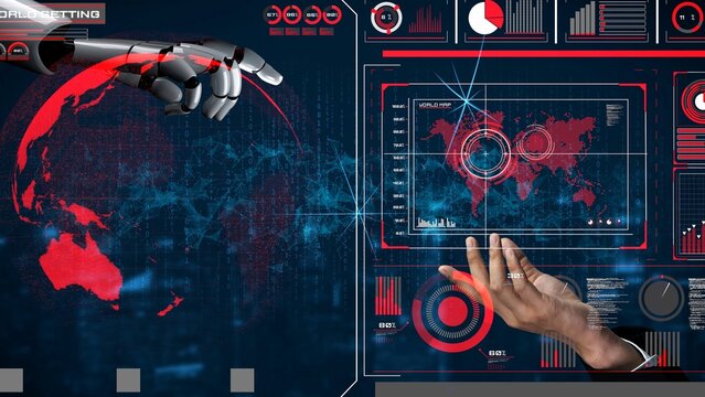 AI-powered global network interface enabling real-time data interaction, virtual assistant support, and artificial intelligence-driven internet communication insights. Thunk - Powered by Adobe