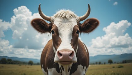 beautiful cow in the from