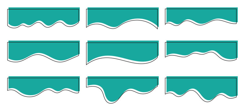 Dividers shape templates. Website border design for website and app. Set of Template Dividers Shapes for Website. wave collection of abstract design element for top and bottom page.vector illustration