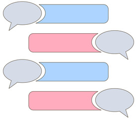Set Of Colorful Infographic Speech Bubbles And Chat Elements For Business Presentations And Data Visualization