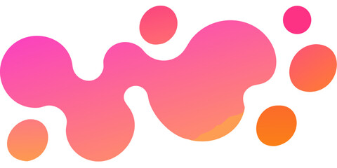 Abstract fluid shapes in shades of pink orange and magenta
