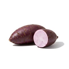 purple sweet potatoes on white background