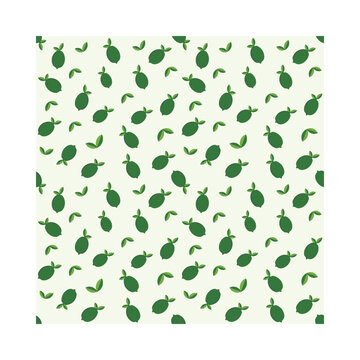 Lime seamless pattern background with green citrus fruit and leaves