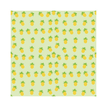 Pineapple seamless pattern background with yellow tropical fruit