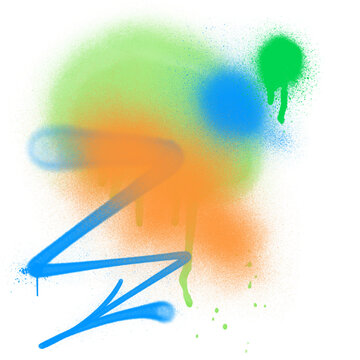 arrows spray drips, shape graffiti style background