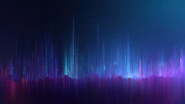 Abstract dark blue and purple data stream