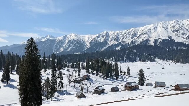 mountain landscape with ski in gulmarg kashmir india video video