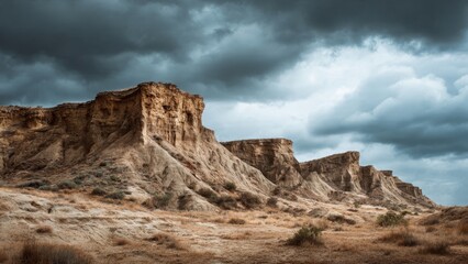 Fototapeta premium Dramatic landscape under stormy sky