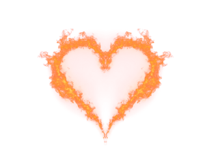 Flaming Heart Shape On transparent Background Isolated PNG Image
