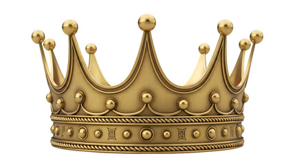 Golden crown isolated on transparent background