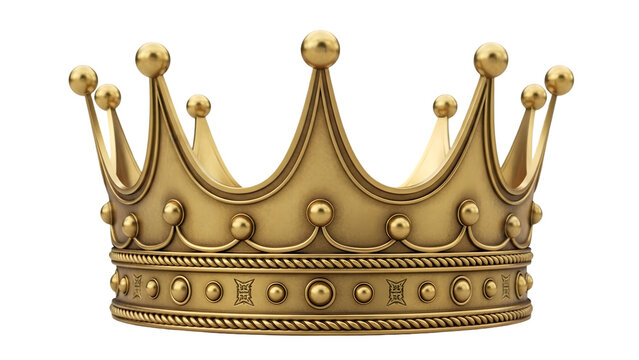 Golden crown isolated on transparent background
