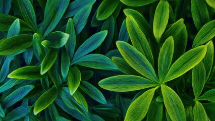 Obraz premium Lush Green Leaves in Artistic Style