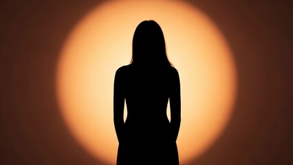 Silhouette of a Woman Standing in Front of Bright Light.