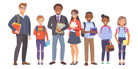 Obraz premium A diverse group of students standing together showcasing youth and education