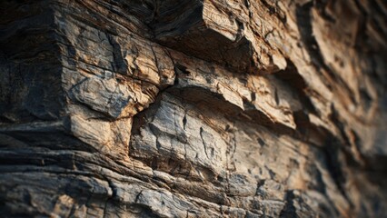 Rough Brown Rock Face Texture Close-Up