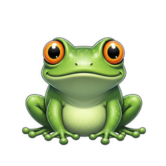 Obraz premium Cartoon frog isolated on transparent background isolated on transparent background