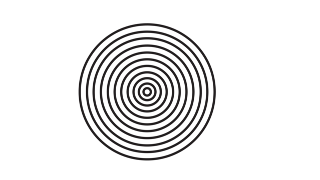 Minimalist Black Thin Line Concentric Circles Pattern for Modern Abstract Background Design - Powered by Adobe