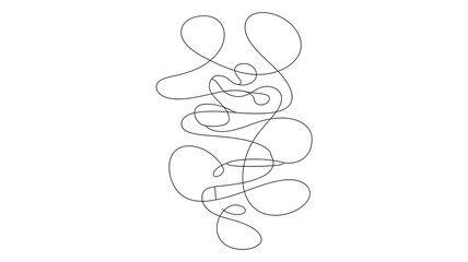 Abstract Continuous Line Art Drawing of Dynamic Vertical Swirls