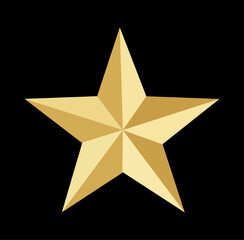 Obraz premium Gold Star On Black Background