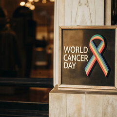 Illustration of February 4th World Cancer Day.