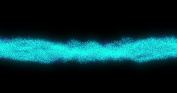 Animation of long, blue line stretches across a dark background. The line is vibrant and stands out against the blackness of the background.