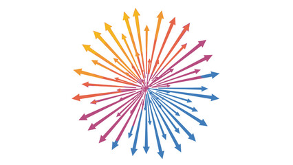 Colorful arrows radiating from a central point in a circular pattern.
