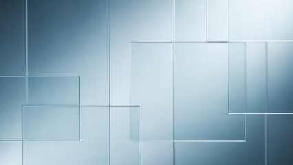 A cool, minimalist background featuring overlapping glass squares. Ideal for tech, innovation, or modern design concepts, conveying clarity and struct