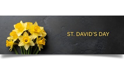 St. David's Day Celebration with daffodil flowers