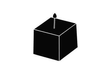 Minimal cube candle icon modern home decor symbol vector