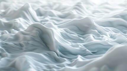 Obraz premium Soft, flowing waves in light blue tones create a serene and tranquil atmosphere, showcasing smooth textures and gentle undulations for artistic exploration