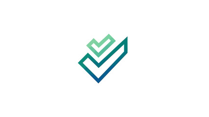 Modern gradient check mark symbol for approval and growth concept.