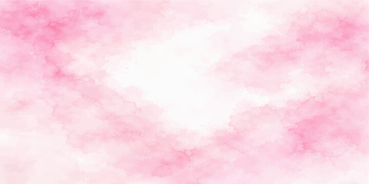 Abstract watercolor pink background with a pastel purple grunge texture and vintage paint cloud patterns on textured paper for an artistic wallpaper backdrop