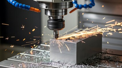 Precision metalworking with cnc milling machine creating complex designs