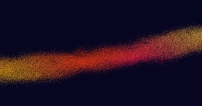 A diagonal halo of warm particles travels across a deep navy canvas, blending yellow, orange, and red into a vibrant gradient ideal for tech promos.