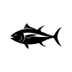 Obraz premium Tuna fish silhouette icon for seafood restaurant branding and marine life design