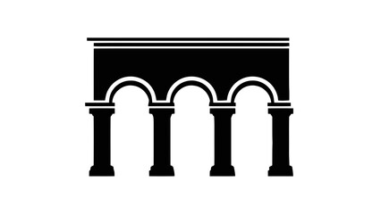 Fototapeta premium Vector illustration of stylized classic arched colonnade on transparent background, perfect for architectural design