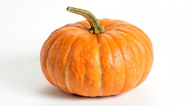 orange pumpkin uncut isolated on white background video
